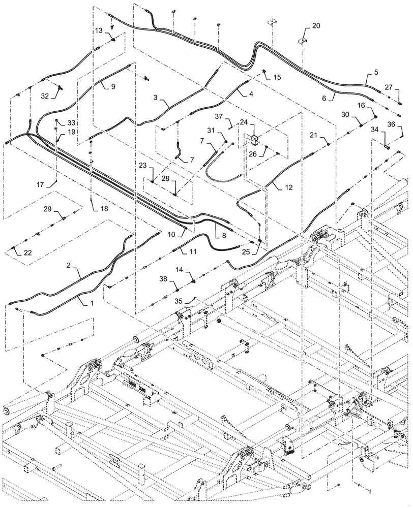 Схема запчастей Case IH TM255 - (35.100.031) - HYDRAULICS FOLD 51 FOOT CONSTANT LEVEL HITCH (35) - HYDRAULIC SYSTEMS