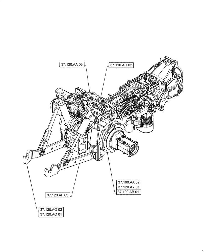 Схема запчастей Case IH PUMA1654 - (00.000.37[01]) - PICTORIAL INDEX - HITCHES, DRAWBARS AND IMPLEMENT COUPLINGS (00) - GENERAL & PICTORIAL INDEX