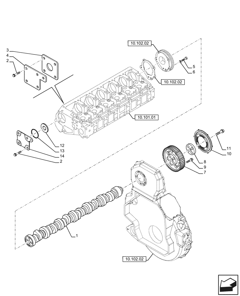 Схема запчастей Case IH F3AE0684K E904 - (1250.016[UP TO]) - TIMING PARTS 