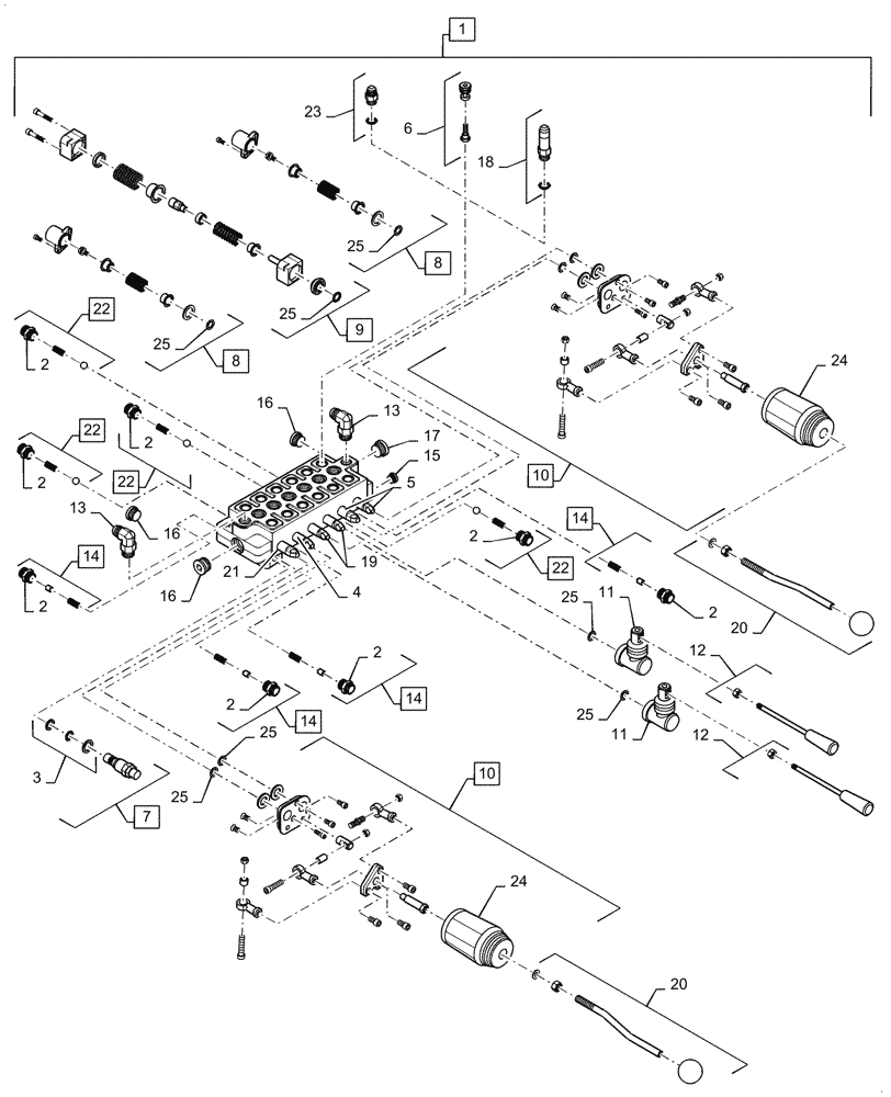 Схема запчастей Case IH BHA102 - (35.359.050[01]) - MAIN HYDRAULIC VALVE (BSN YFWLO5003) (35) - HYDRAULIC SYSTEMS