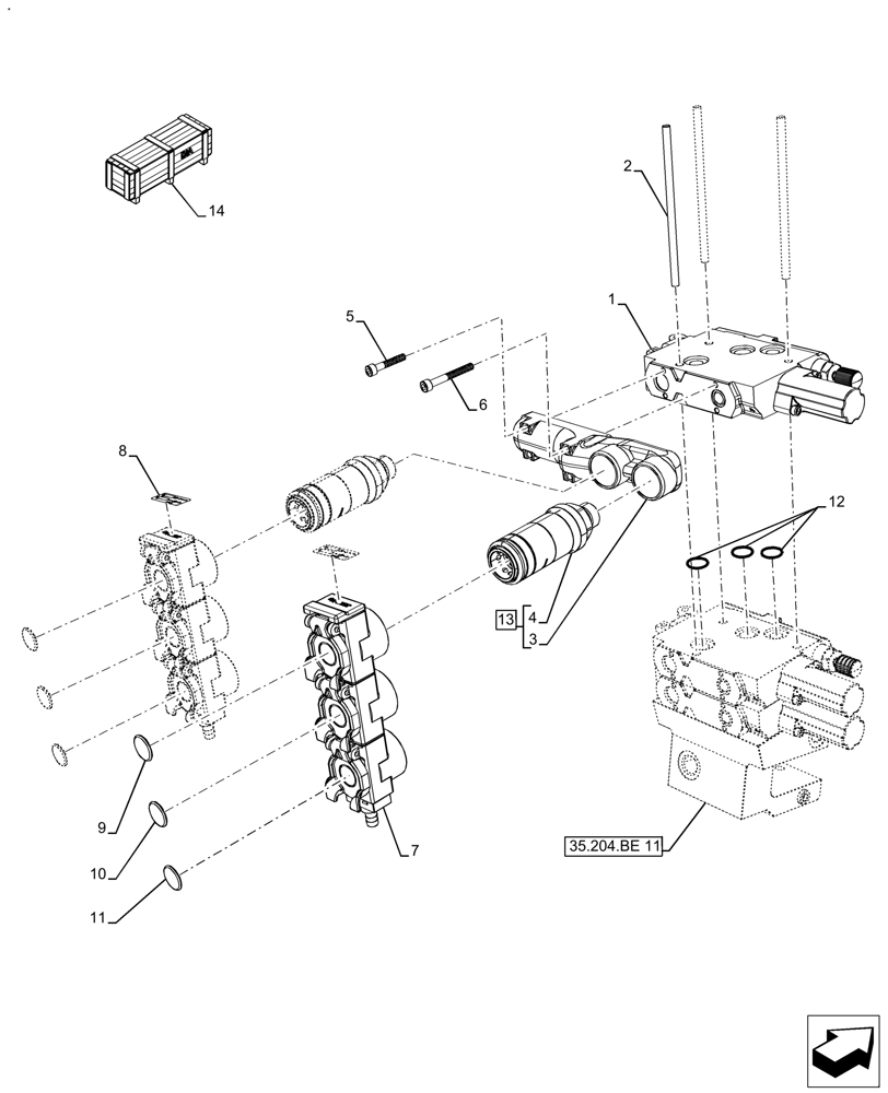 Схема запчастей Case IH FARMALL 120A - (88.100.35[13]) - VAR - 342573, 342521 - DIA KIT, CONVERSION KIT FROM 2 TO 3 VALVES (88) - ACCESSORIES
