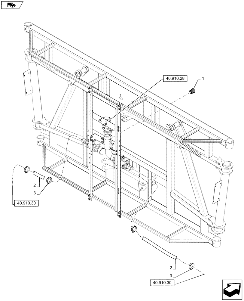 Схема запчастей Case IH 4430 - (40.910.29) - BOOM PLUMBING, CENTER SECTION, 6 SECTION, 90/100 BOOM (40 ) - PLUMBING