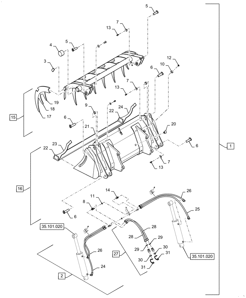 Схема запчастей Case IH L795 - (82.301.240) - VAR - 730796006 - POWER GRAB, GRAPPLE, 102", SILAGE, HEAVY DUTY (82) - FRONT LOADER & BUCKET