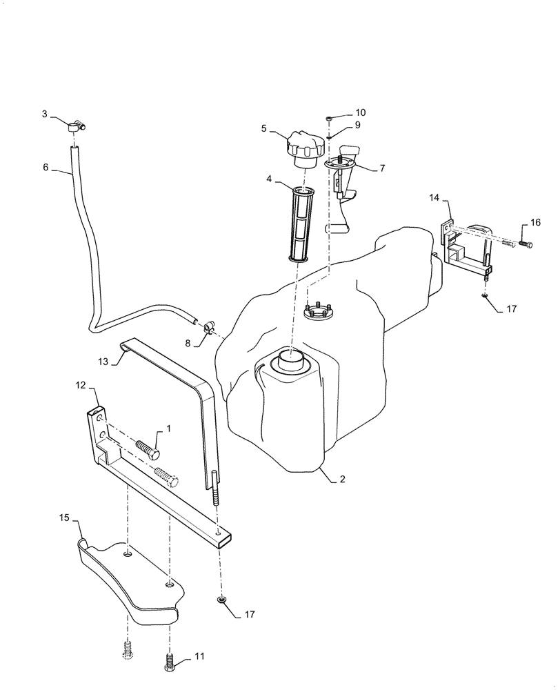 Схема запчастей Case IH FARMALL 45C - (10.218.030) - FUEL TANK & ASSOCIATED PARTS (10) - ENGINE