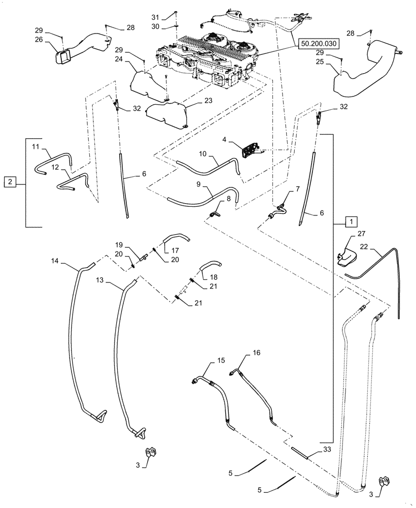 Схема запчастей Case IH FARMALL 45C - (50.200.040) - AIR CONDITIONING, BLOWER (50) - CAB CLIMATE CONTROL