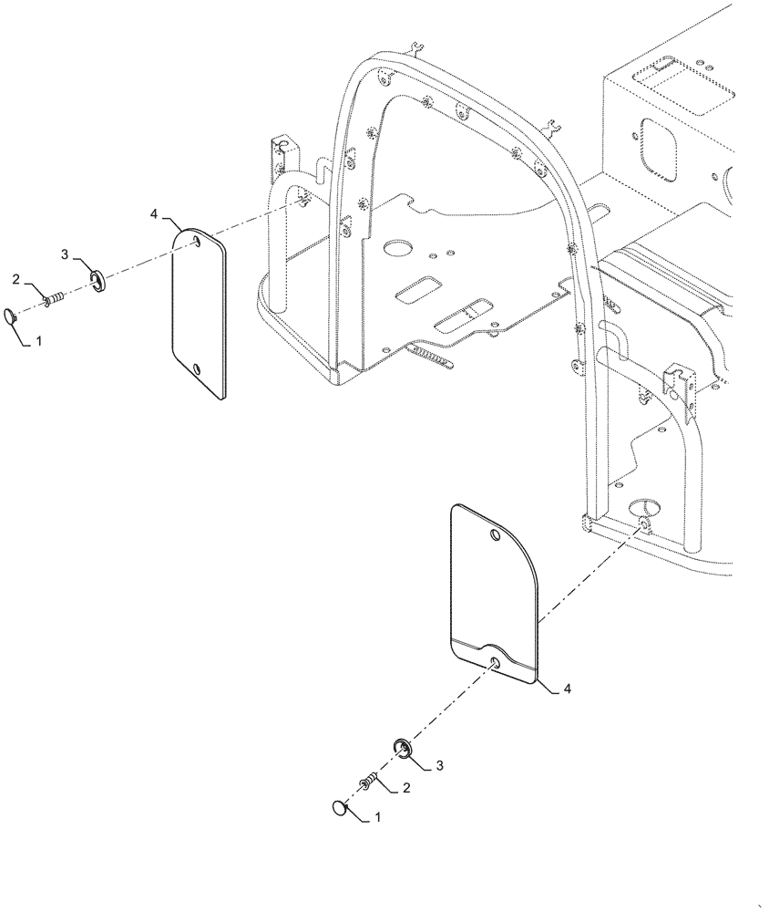 Схема запчастей Case IH FARMALL 35C - (90.154.020) - FRONT & SIDE WINDOW (90) - PLATFORM, CAB, BODYWORK AND DECALS