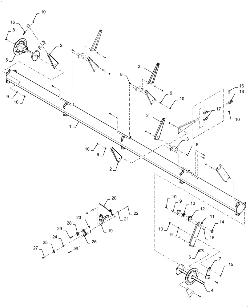 Схема запчастей Case IH 3152 - (60.101.04[09]) - REEL ASSY, 40FT CAM, ASN YHH051300 (60) - PRODUCT FEEDING
