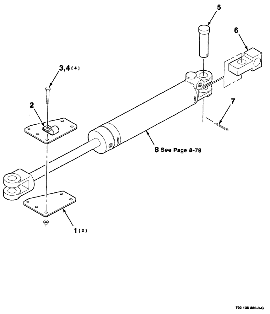 Схема запчастей Case IH 8880HP - (08-076) - HYDRAULIC ACTUATOR AND MOUNTING ASSEMBLY (35) - HYDRAULIC SYSTEMS