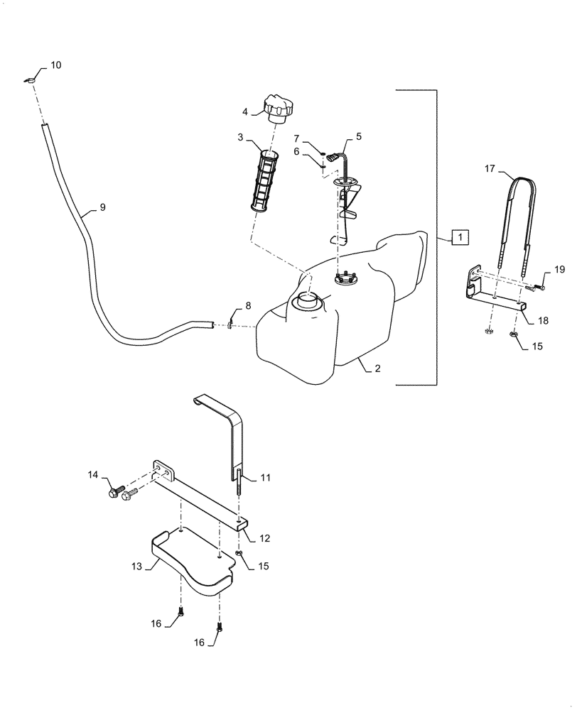 Схема запчастей Case IH FARMALL 45C - (10.218.030) - FUEL TANK & ASSOCIATED PARTS (10) - ENGINE