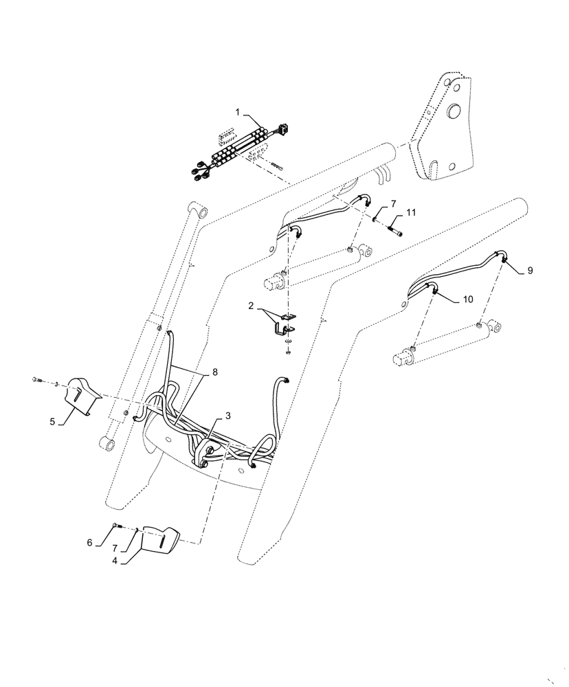 Схема запчастей Case IH L730 - (35.100.040) - LOADER ARM HYDRAULICS - NSL (35) - HYDRAULIC SYSTEMS