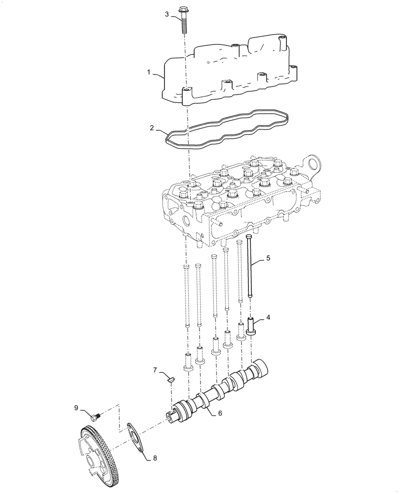 Схема запчастей Case IH FARMALL 45C - (10.106.020) - ROCKER COVER & CAMSHAFT (10) - ENGINE