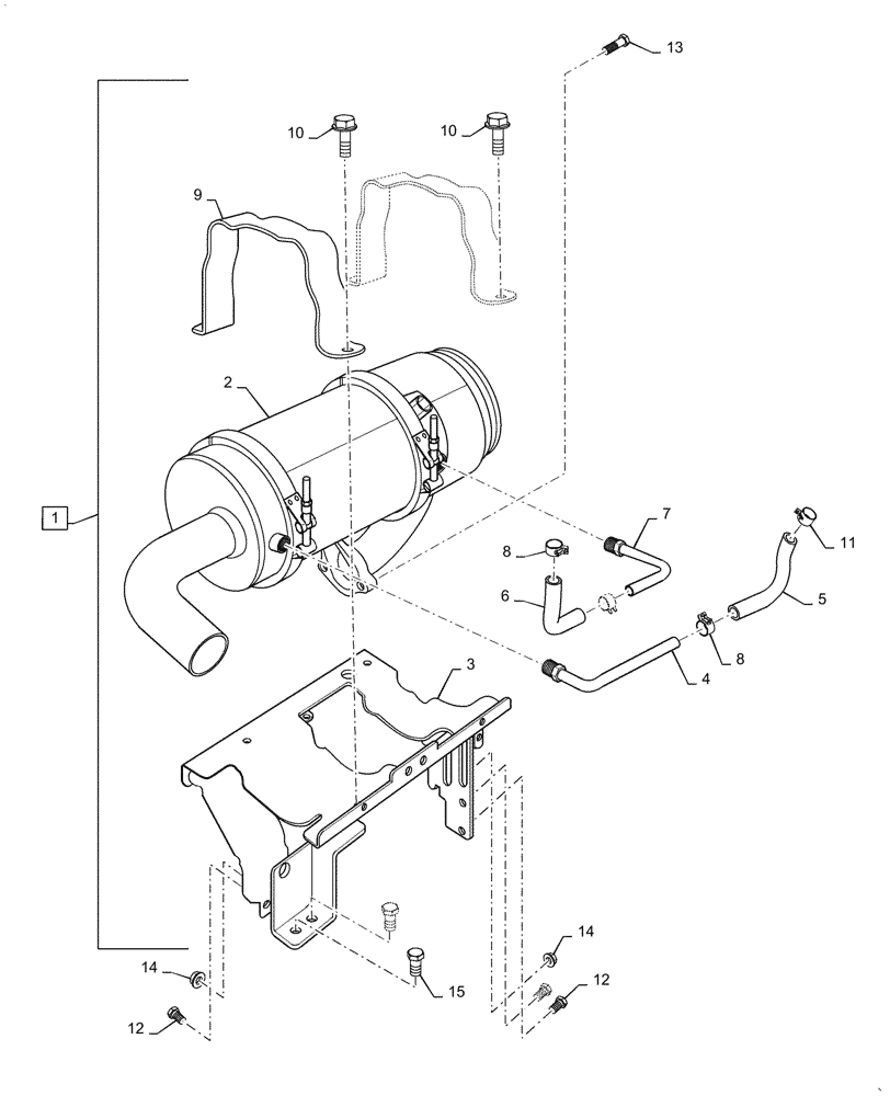 Схема запчастей Case IH FARMALL 35C - (10.254.030) - MUFFLER (10) - ENGINE