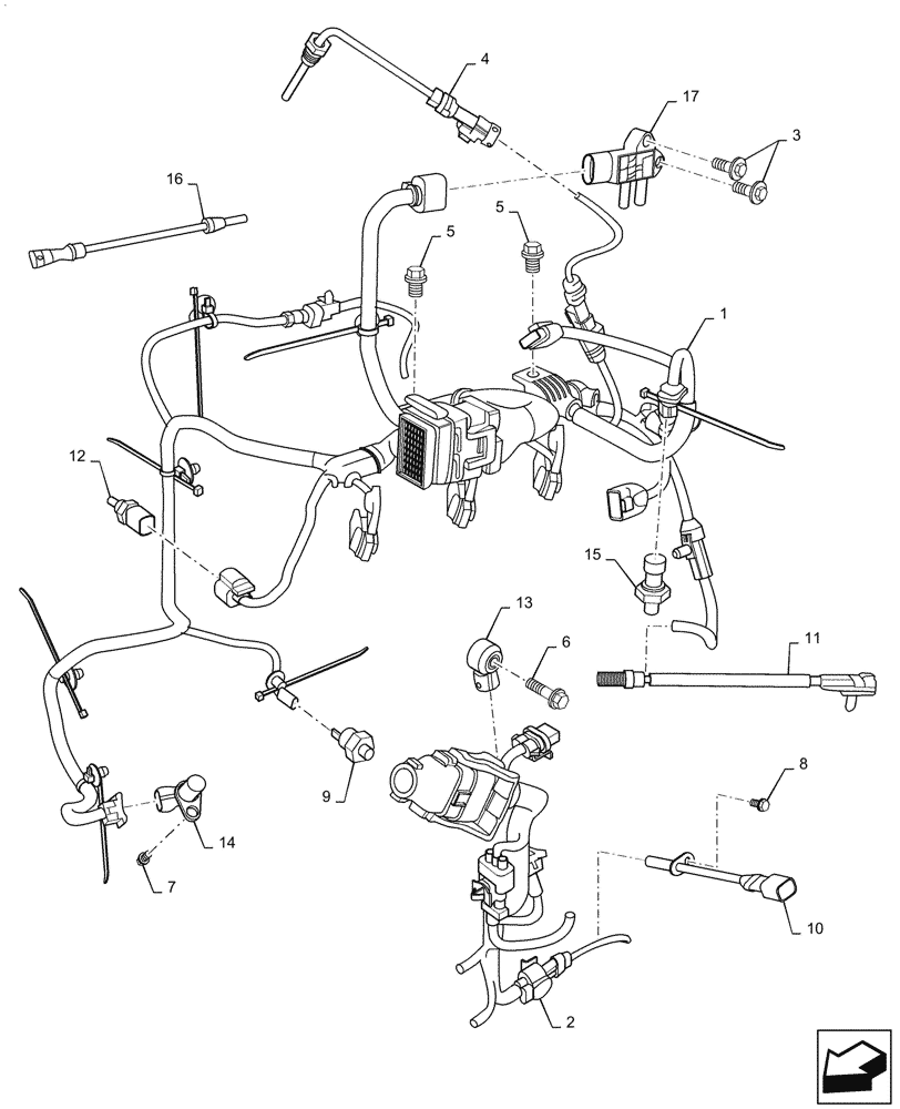 Схема запчастей Case IH FARMALL 45C - (55.100.030) - ELECTRICAL, WIRE HARNESS, ENGINE (55) - ELECTRICAL SYSTEMS