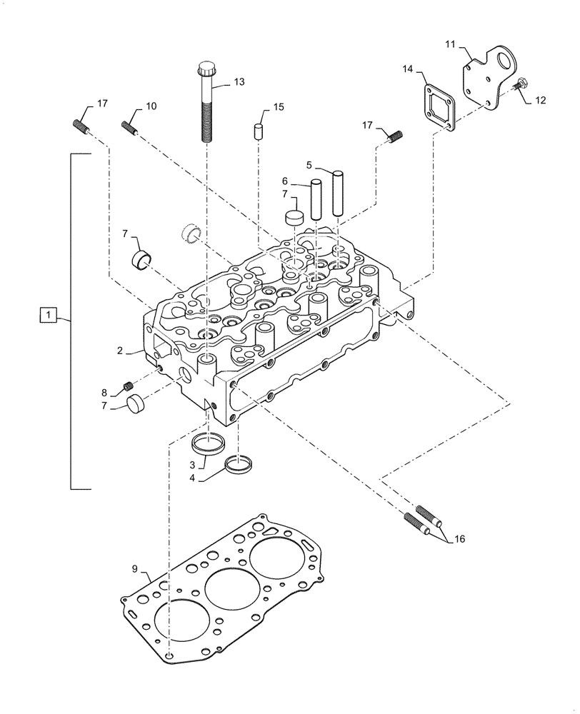 Схема запчастей Case IH FARMALL 45C - (10.101.010) - CYLINDER HEAD (10) - ENGINE