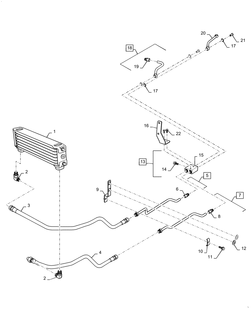 Схема запчастей Case IH FARMALL 45C - (21.109.020) - OIL COOLER, MECHANICAL TRANSMISSION (21) - TRANSMISSION