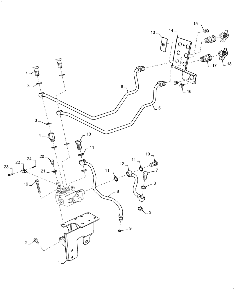 Схема запчастей Case IH FARMALL 45C - (35.204.020) - REMOTE CONTROL VALVE, CAB (35) - HYDRAULIC SYSTEMS