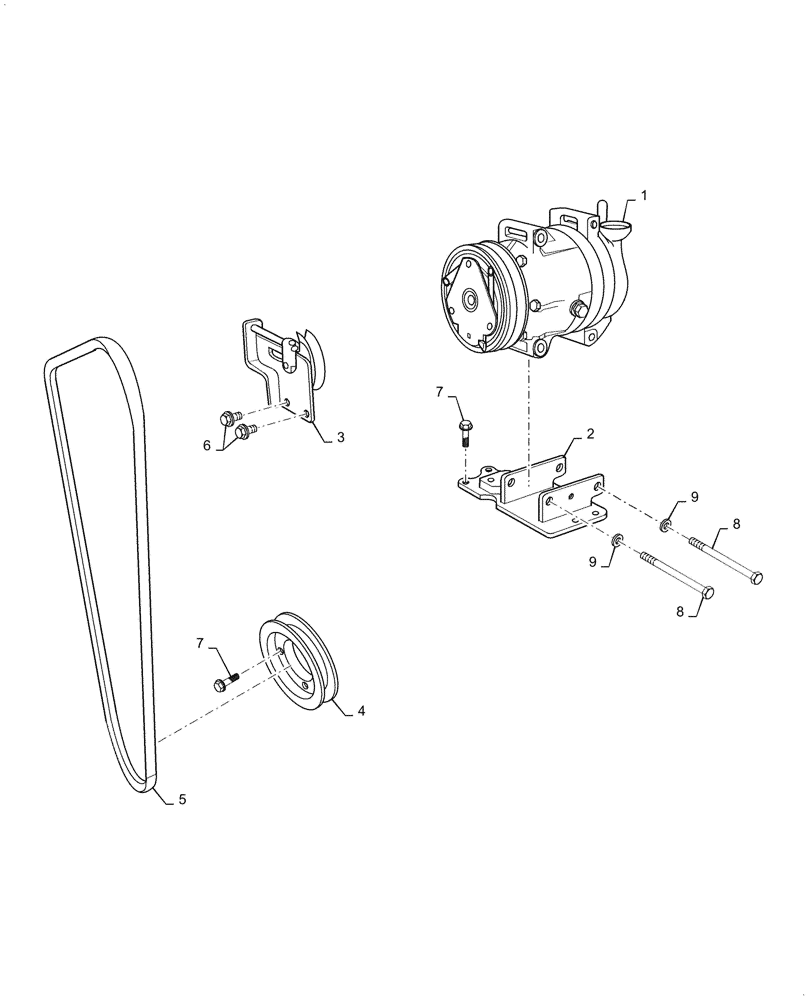 Схема запчастей Case IH FARMALL 55C - (50.200.010) - AIR COMPRESSOR (50) - CAB CLIMATE CONTROL