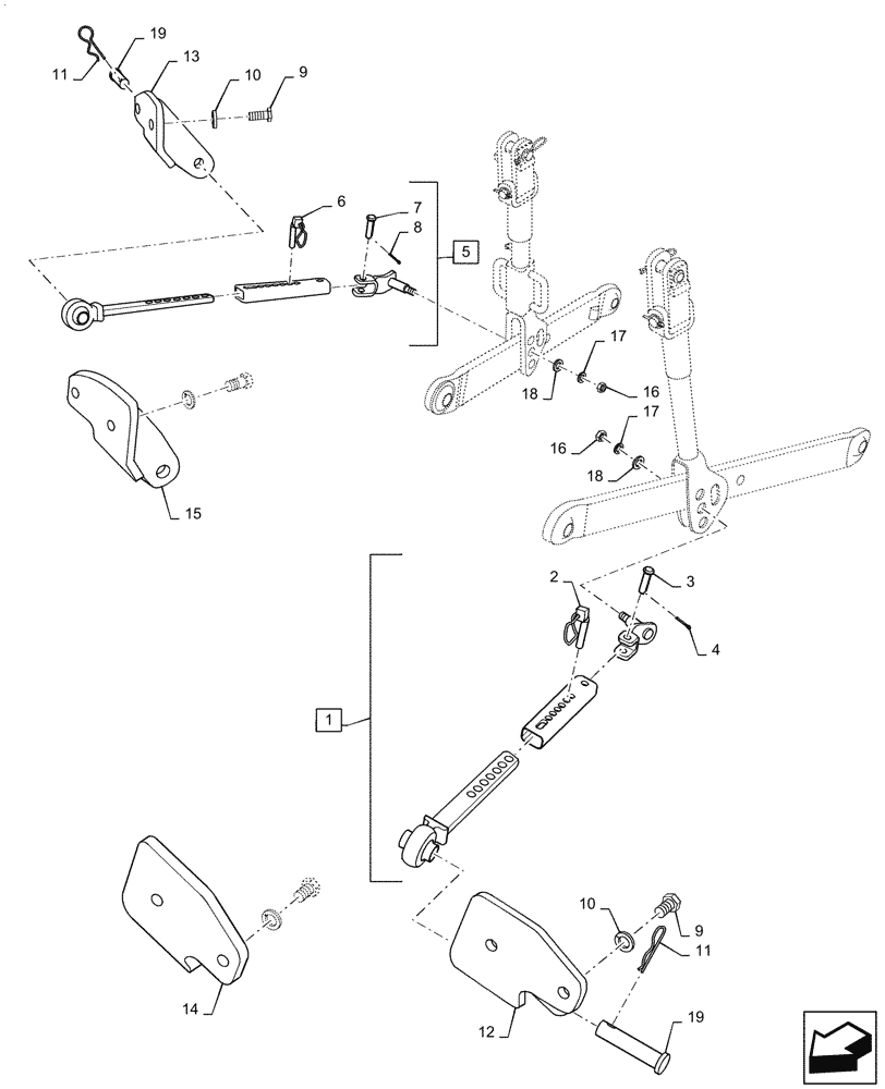 Схема запчастей Case IH FARMALL 45C - (37.100.030) - DRAWBAR, LINK, BALL TYPE (37) - HITCHES, DRAWBARS & IMPLEMENT COUPLINGS