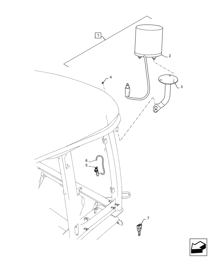 Схема запчастей Case IH FARMALL 45C - (88.050.010) - DIA KIT, BEACON LAMP (88) - ACCESSORIES