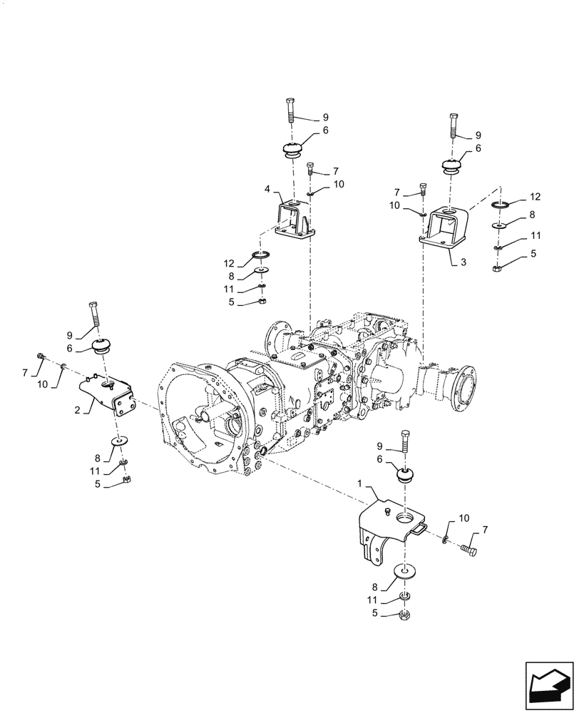 Схема запчастей Case IH FARMALL 55C - (90.118.010) - CAB MOUNT (90) - PLATFORM, CAB, BODYWORK AND DECALS