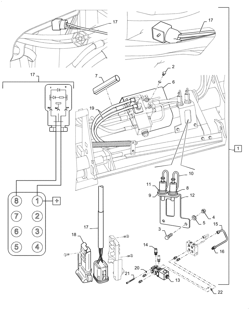 Схема запчастей Case IH L555 - (35.204.BU[03]) - VAR - 713733016 - 3RD FUNCTION DIVERTER VALVE - MSL (35) - HYDRAULIC SYSTEMS