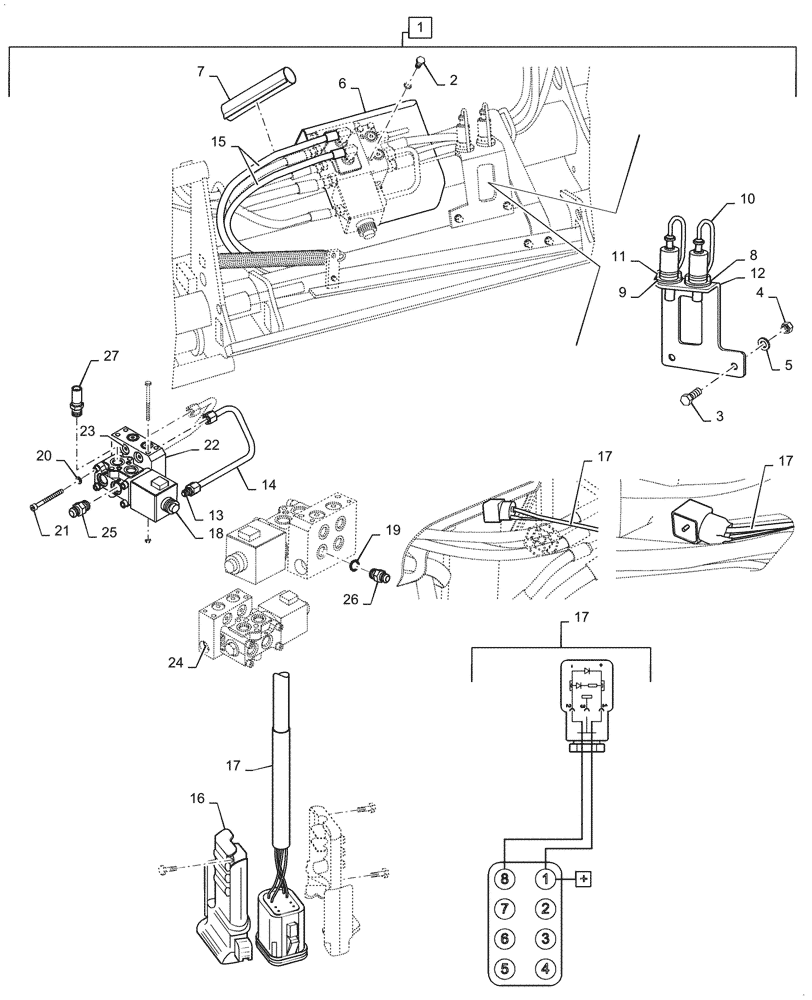 Схема запчастей Case IH L575 - (35.204.BU[04]) - VAR - 713719036 - 3RD FUNCTION DIVERTER VALVE - NSL (35) - HYDRAULIC SYSTEMS