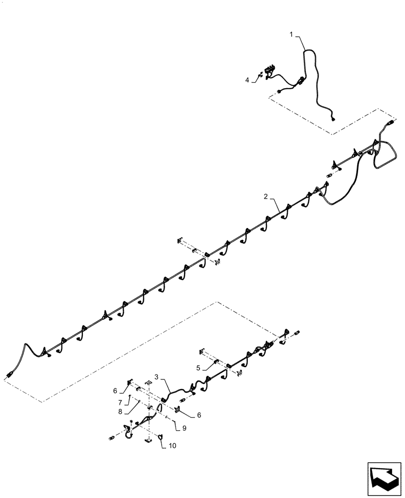 Схема запчастей Case IH PATRIOT 3340 - (55.635.AM[30]) - WIRE HARNESS, LH, ACF, 90FT BOOM, ASN YGT044000 (55) - ELECTRICAL SYSTEMS