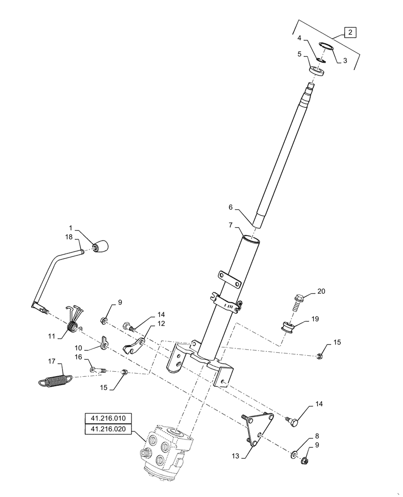 Схема запчастей Case IH FARMALL 45C - (41.101.020) - STEERING COLUMN (41) - STEERING