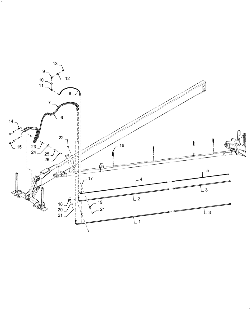Схема запчастей Case IH 2150 - (35.100.BI[21]) - HYDRAULIC REMOTE LINES LEFT, 24 ROW (35) - HYDRAULIC SYSTEMS