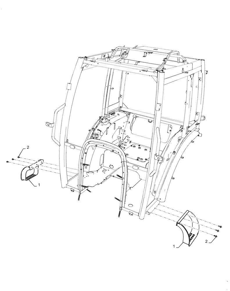 Схема запчастей Case IH FARMALL 40C - (90.118.020) - CAB, STEP (90) - PLATFORM, CAB, BODYWORK AND DECALS