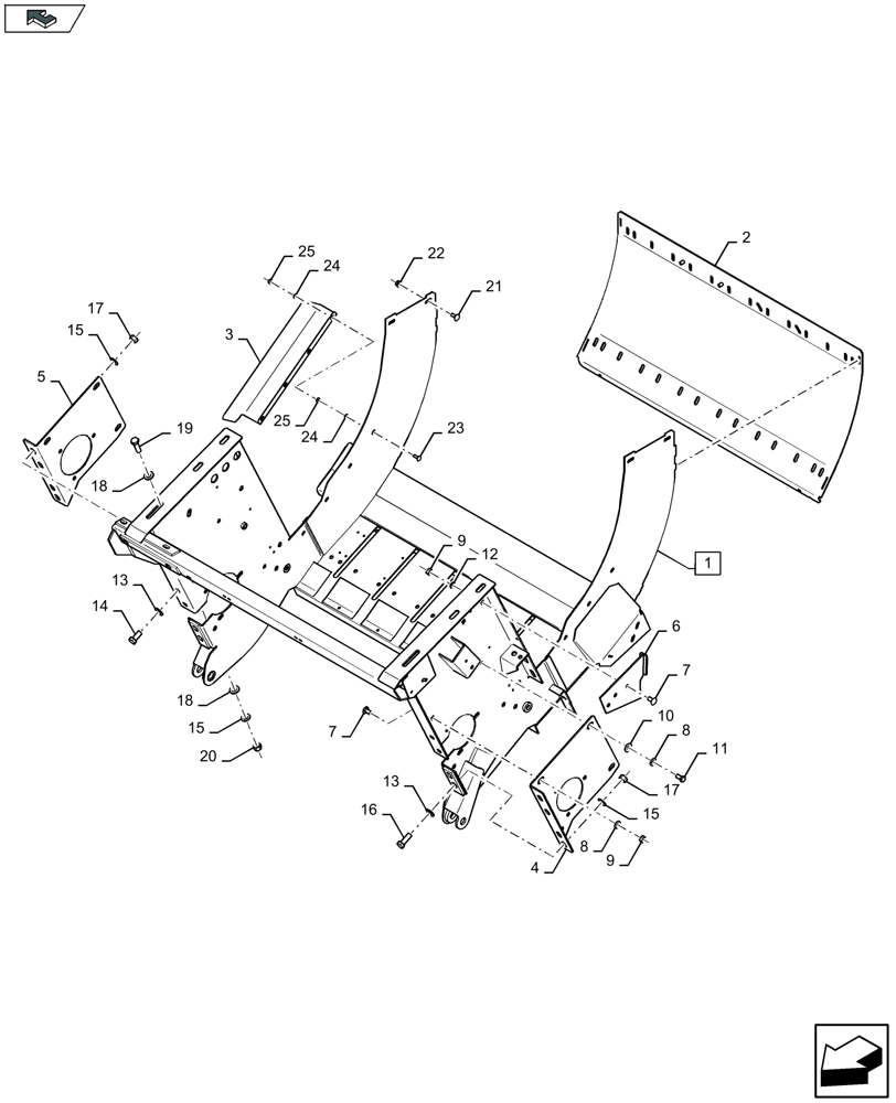 Схема запчастей Case IH LB424R XL - (60.280.045) - FEED CHAMBER, FRAME - C174 (60) - PRODUCT FEEDING