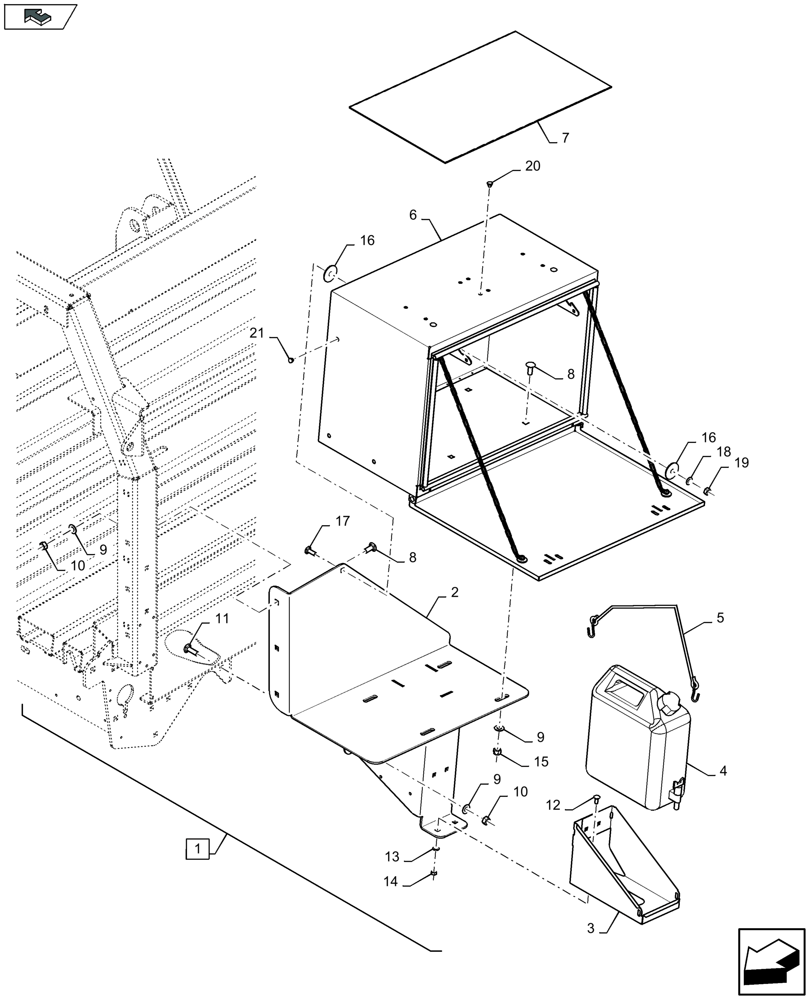 Схема запчастей Case IH LB434S XL - (88.005.002) - DIA KIT: HANDS CLEANING DEVICE AND STORAGE BOX (88) - ACCESSORIES