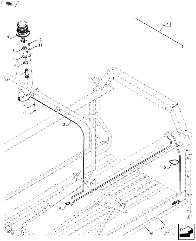 Схема запчастей Case IH LB434S XL - (88.055.033) - DIA KIT: REVOLVING FLASHLIGHT - LED (88) - ACCESSORIES