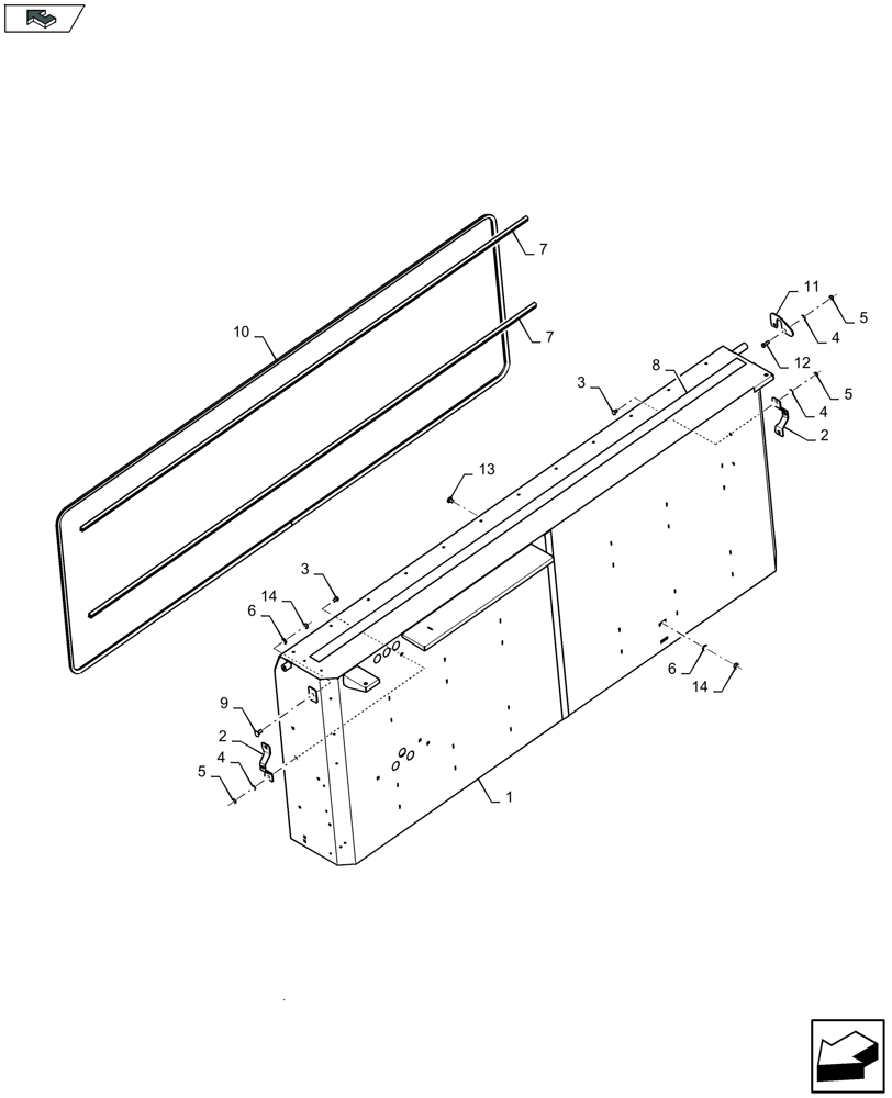 Схема запчастей Case IH LB424R XL - (90.105.065) - TWINE BOXES RH - C174 (90) - PLATFORM, CAB, BODYWORK AND DECALS