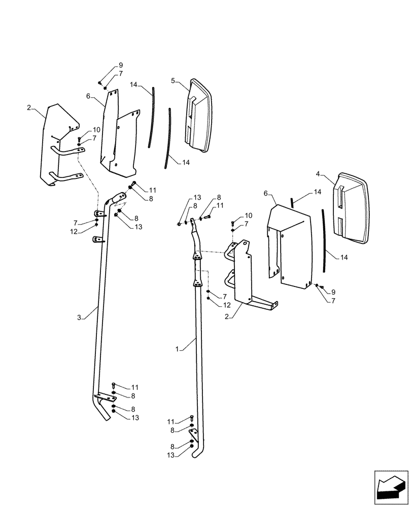 Схема запчастей Case IH A8800 - (90.118.BM[02]) - REAR VIEW MIRROR - MY-16 (90) - PLATFORM, CAB, BODYWORK AND DECALS