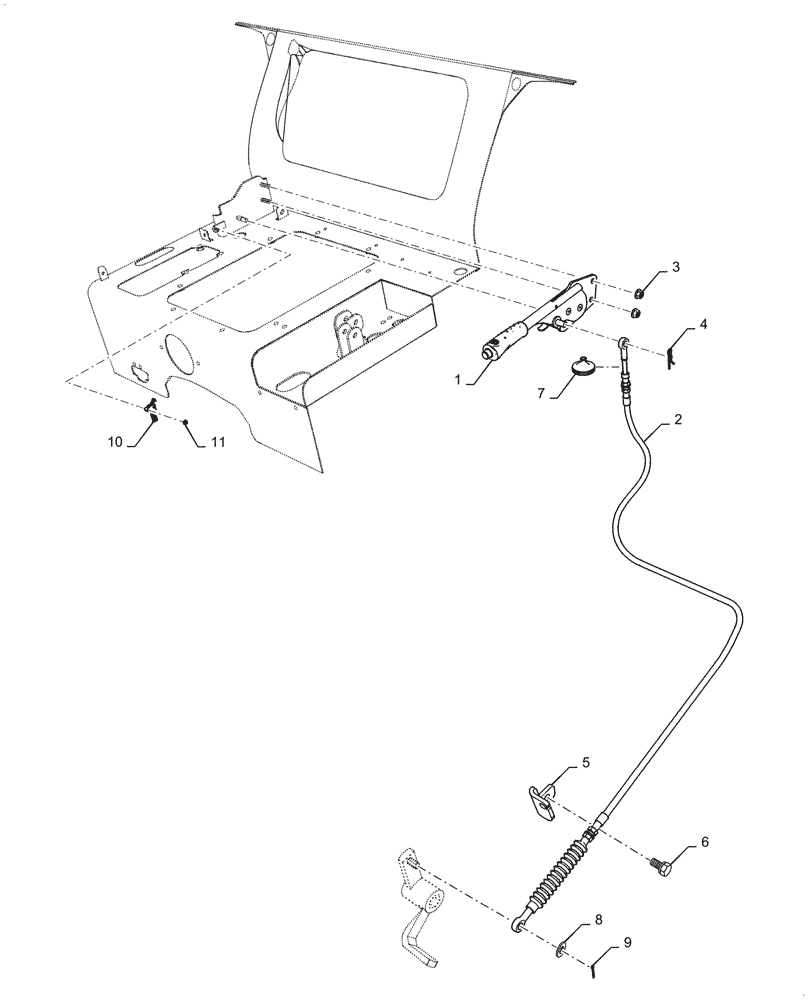 Схема запчастей Case IH FARMALL 45C - (33.110.020) - PARKING BRAKE, LEVER, HST TRANSMISSION (33) - BRAKES & CONTROLS