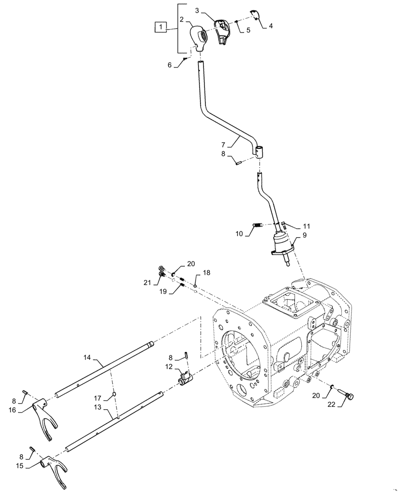 Схема запчастей Case IH FARMALL 45C - (21.140.080) - SHIFTER FORK, HYDROSTATIC TRANSMISSION, RANGE GEAR (21) - TRANSMISSION