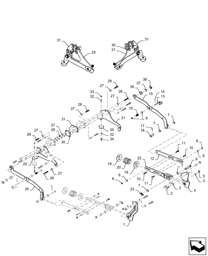 Схема запчастей Case IH MW272S - (58.910.AA[18]) - VAR - 717966286, 717966296 - MOWER DECK, MOUNTING PARTS, 72", CL 3, T4, REPWR (58) - ATTACHMENTS/HEADERS