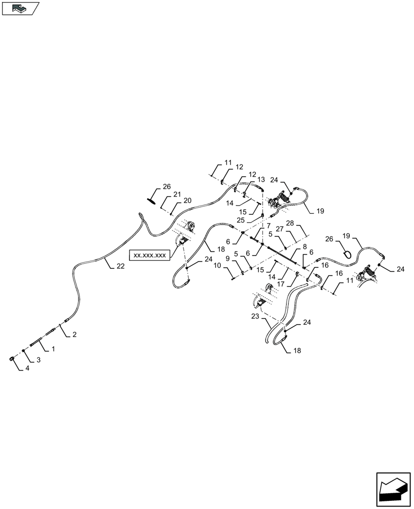 Схема запчастей Case IH LB424R XL - (33.202.025) - HYDRAULIC BRAKES, TANDEM AXLE (33) - BRAKES & CONTROLS
