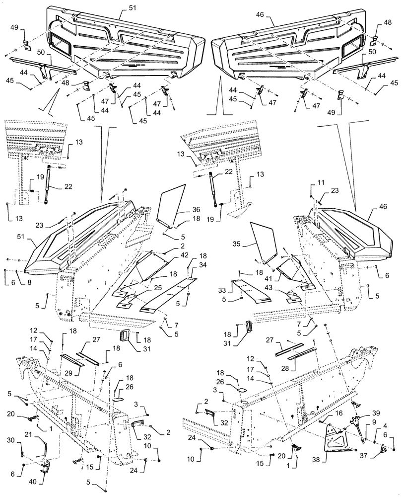 Схема запчастей Case IH DH363 - (58.130.BB[01]) - SHIELD. CROP DEFLECTOR ASSY, ASN YFZB12017 (58) - ATTACHMENTS/HEADERS