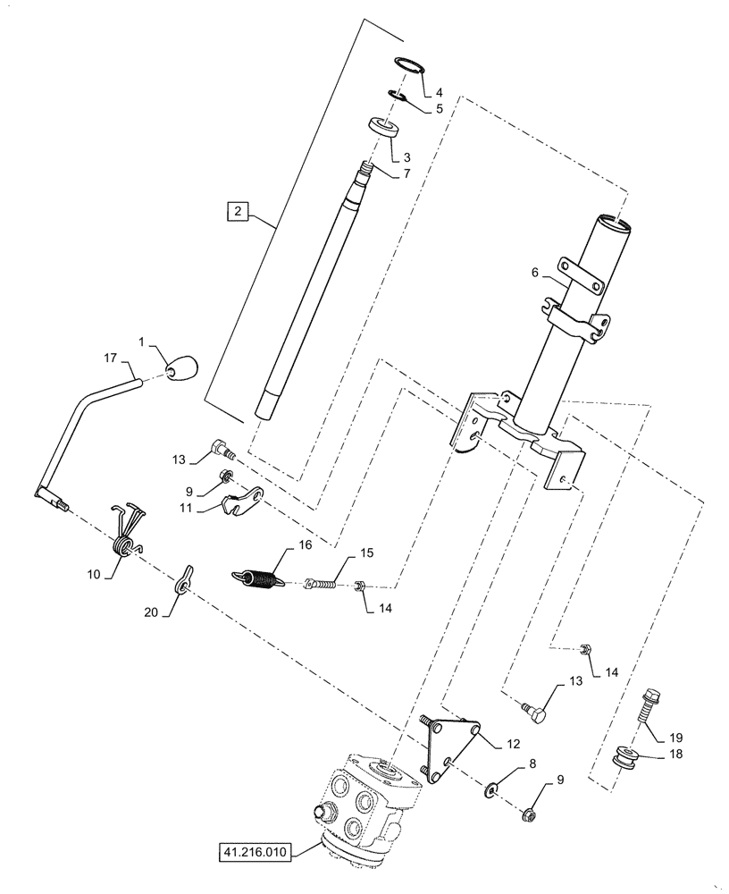 Схема запчастей Case IH FARMALL 45C - (41.101.010) - STEERING COLUMN (41) - STEERING