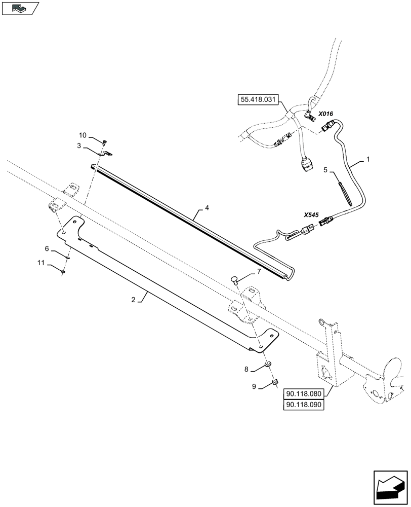 Схема запчастей Case IH LB424R XL - (55.404.055) - PICK-UP LIGHT, LED (55) - ELECTRICAL SYSTEMS