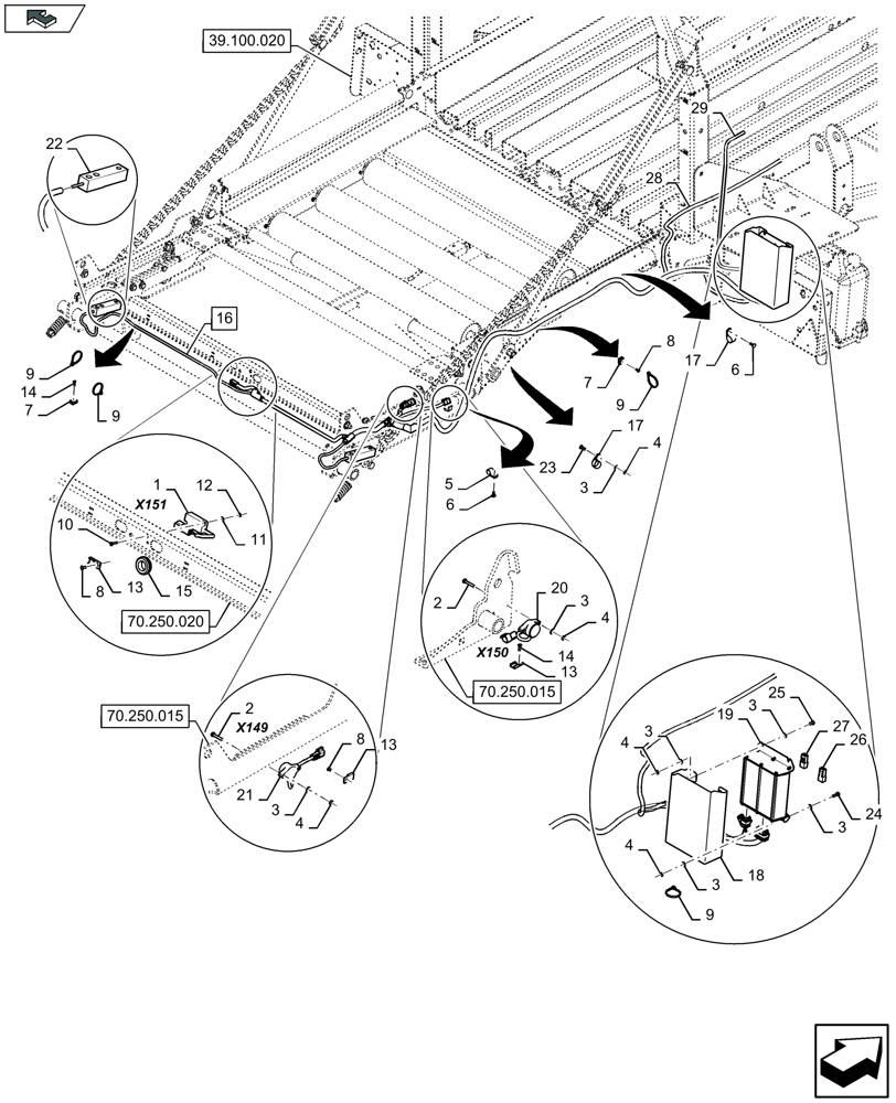 Схема запчастей Case IH LB424R XL - (55.418.075) - ELECTRICITY, BALE WEIGHING SYSTEM (55) - ELECTRICAL SYSTEMS