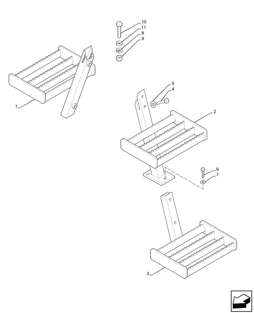 Схема запчастей Case IH JX95HC PLUS - (90.118.020) - STD + VAR - 391606 - SMALL, LADDER (90) - PLATFORM, CAB, BODYWORK AND DECALS