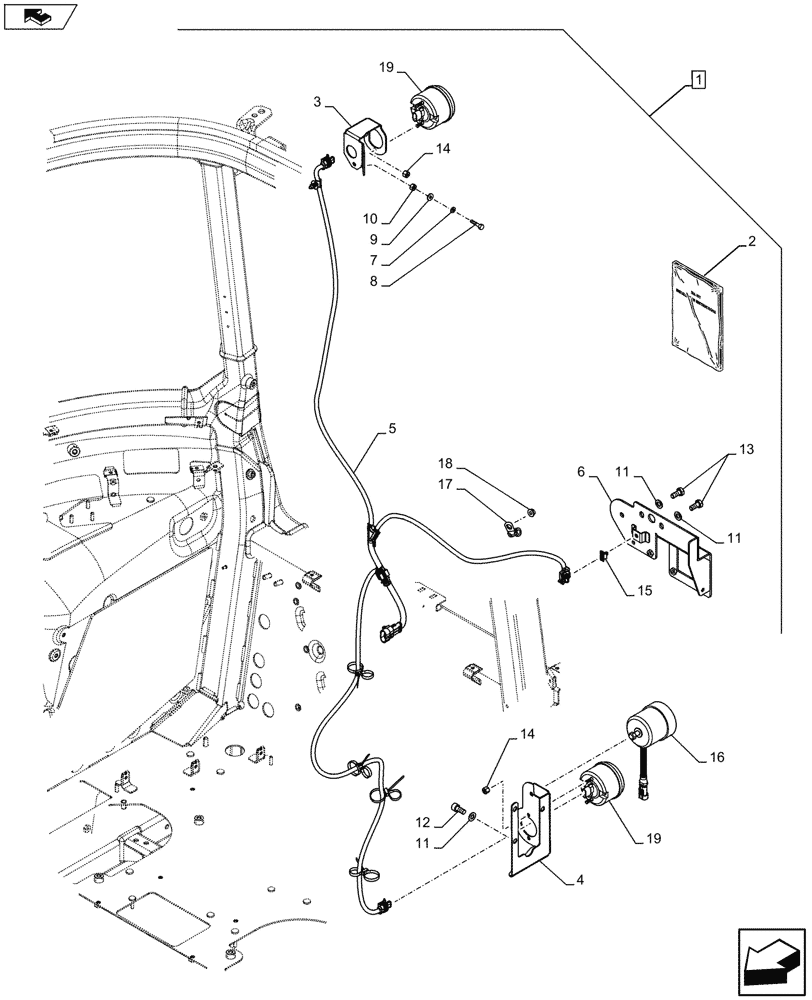 Схема запчастей Case IH FARMALL 105U - (88.055.AA[06]) - DIA KIT, REVERSE ALARM (88) - ACCESSORIES