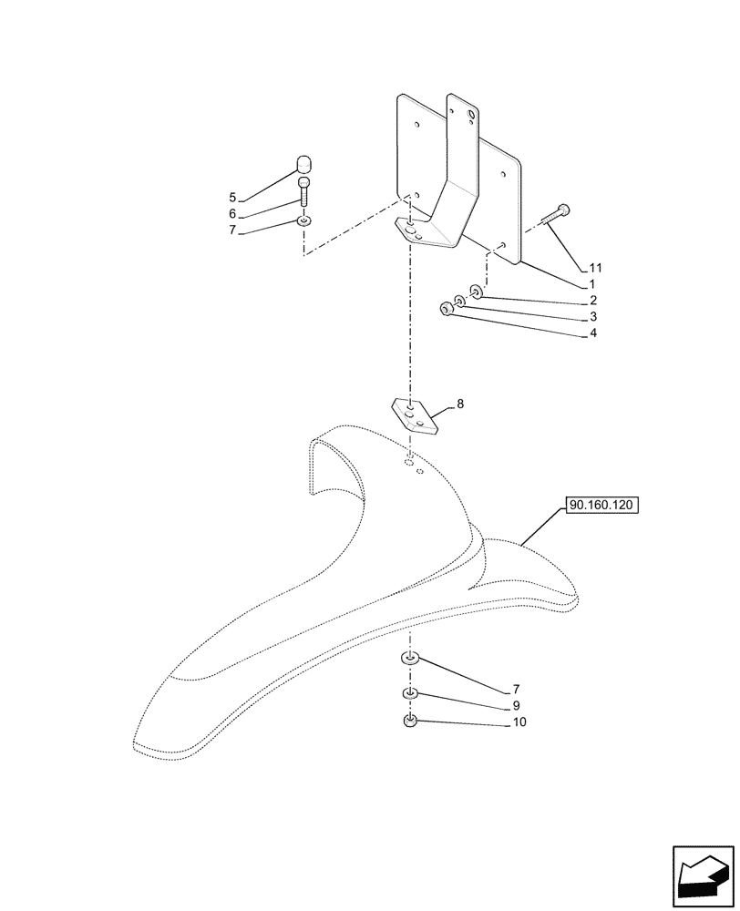 Схема запчастей Case IH JX95HC PLUS - (88.100.030) - STD + VAR - 391606 - LICENSE PLATE HOLDER, SUPPORT (88) - ACCESSORIES