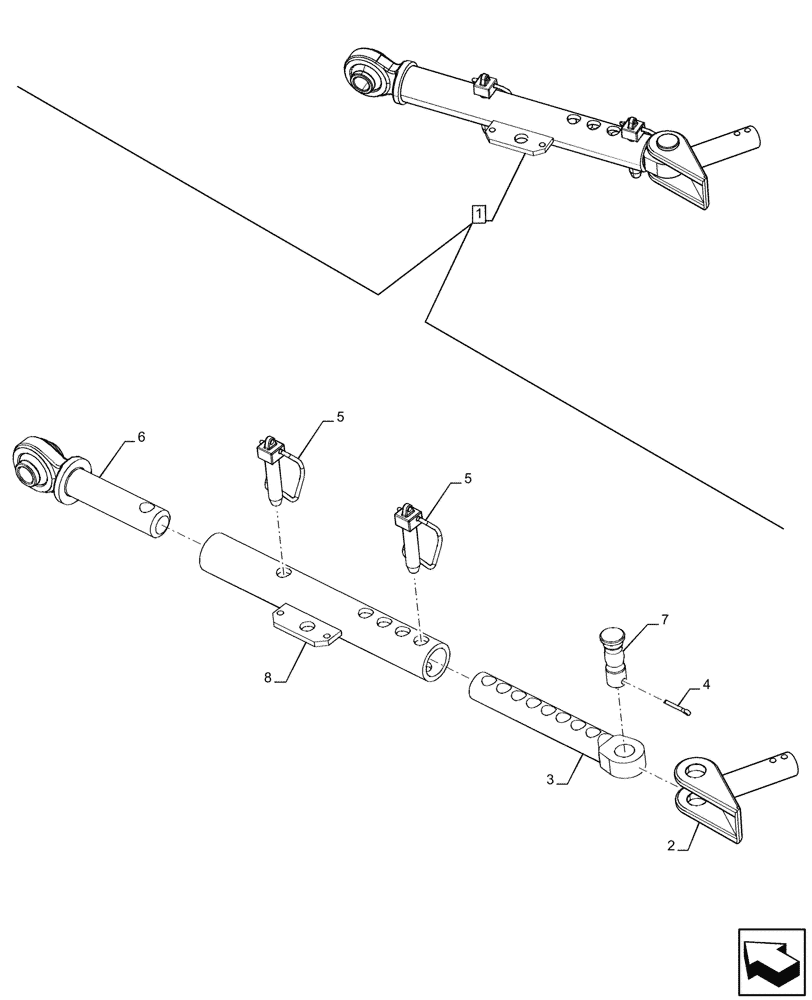 Схема запчастей Case IH JX95HC PLUS - (37.120.040) - STD + VAR - 334316, 390259 - STABILIZER CYLINDER, COMPONENTS (37) - HITCHES, DRAWBARS & IMPLEMENT COUPLINGS