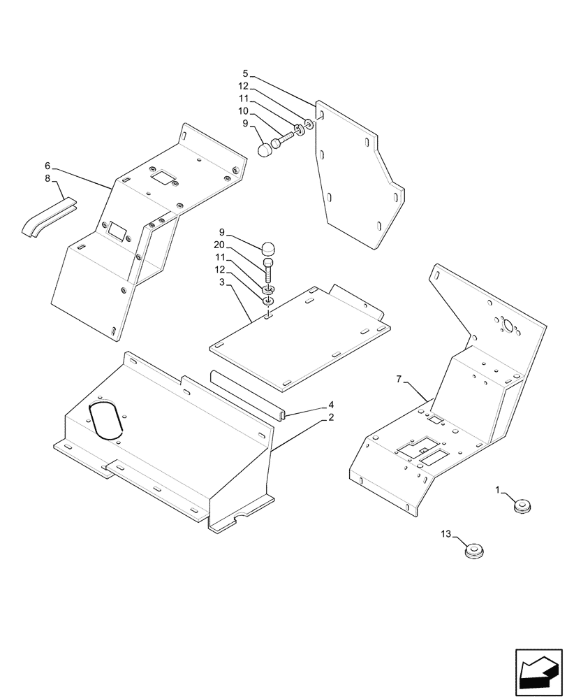 Схема запчастей Case IH JX95HC PLUS - (90.160.120) - STD + VAR - 391606 - MUDGUARD & FOOTBOARD (90) - PLATFORM, CAB, BODYWORK AND DECALS