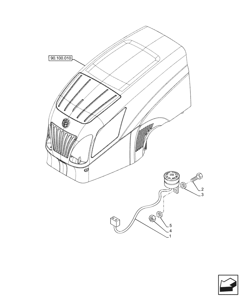 Схема запчастей Case IH JX95HC PLUS - (55.408.020) - STD + VAR - 391606 - HORN (55) - ELECTRICAL SYSTEMS