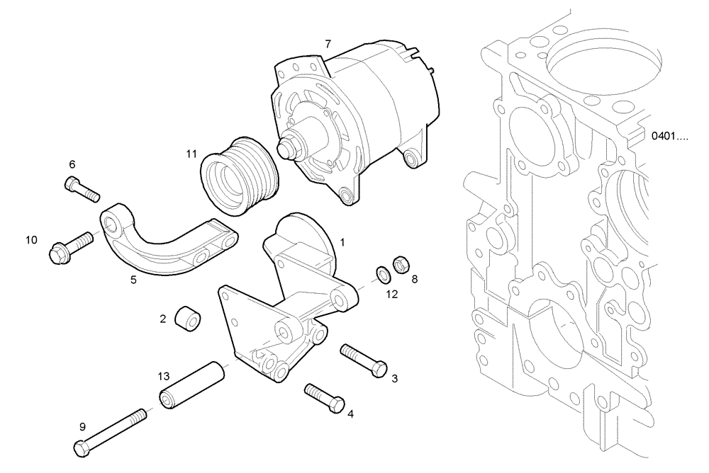 Схема запчастей Case IH F3BE0684N E903 - (4000.201) - GENERATOR 